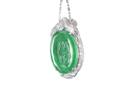 Chinese Coin Jadeite Pendant