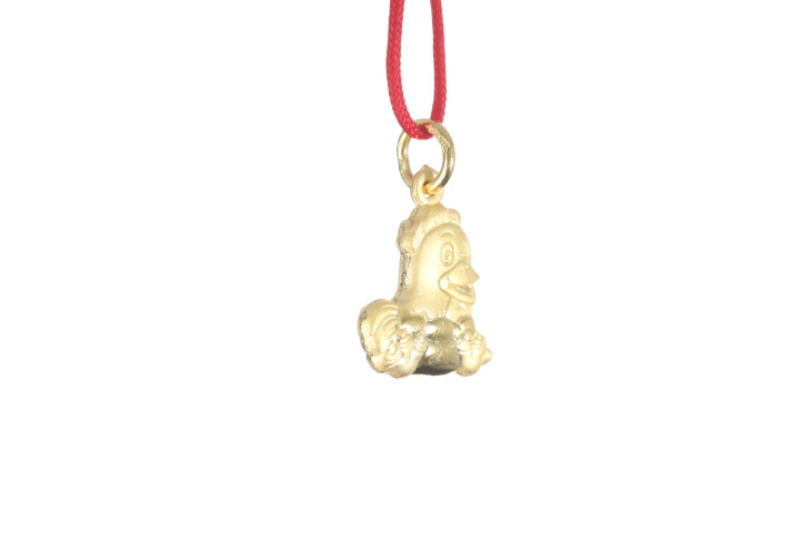 24K 3D Gold Rooster Pendant