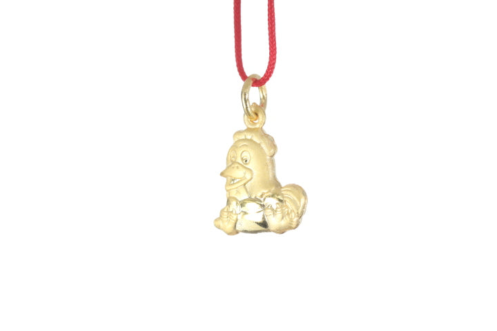 24K 3D Gold Rooster Pendant