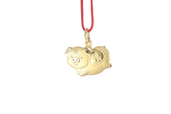 24K Pure Gold Pig Pendant