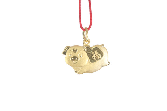 24K Pure Gold Pig Pendant