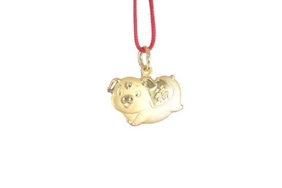 24K Pure Gold Pig Pendant