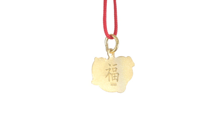 24K Pure Gold Pig Pendant