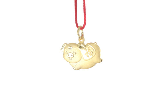 24K Pure Gold Pig Pendant