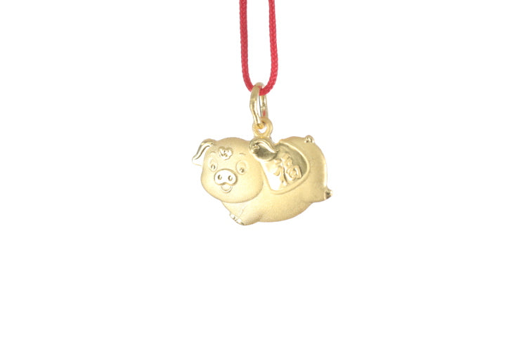 24K Pure Gold Pig Pendant