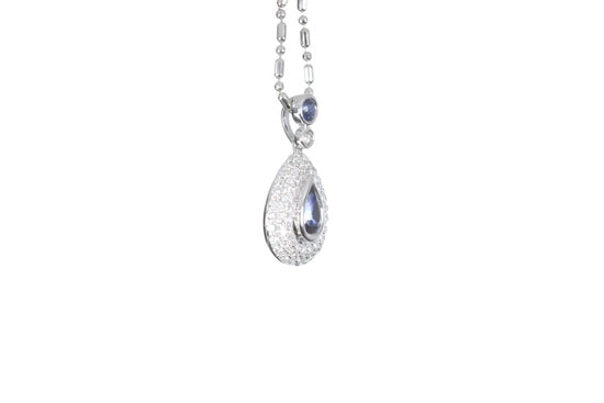 Load image into Gallery viewer, Pear Sapphire Pavé Diamond Pendant

