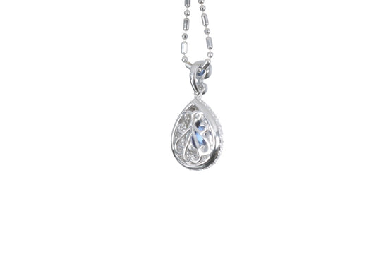 Pear Sapphire Pavé Diamond Pendant