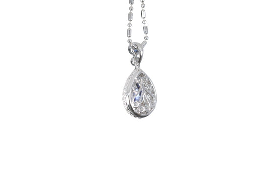 Pear Sapphire Pavé Diamond Pendant