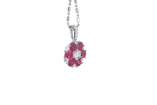 Ruby Flower Pendant