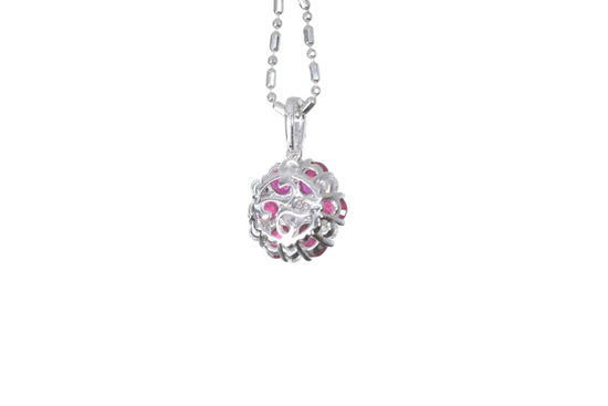 Ruby Flower Pendant