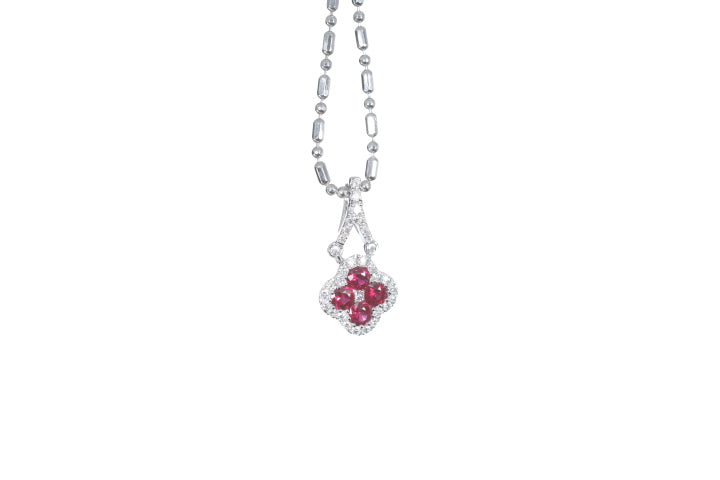 Mini Ruby and Diamond Pendant