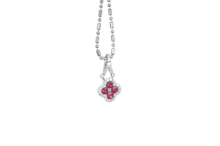 Mini Ruby and Diamond Pendant