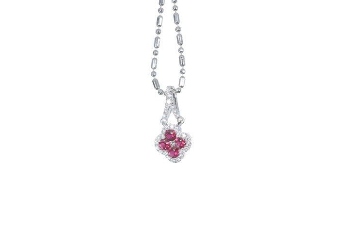 Mini Ruby and Diamond Pendant