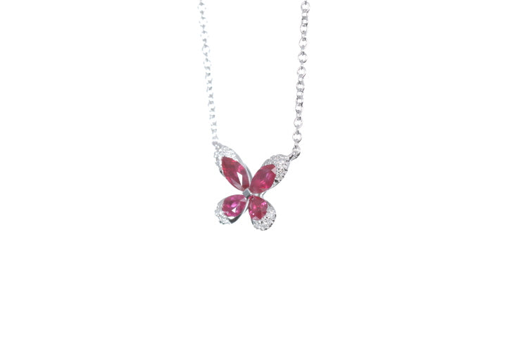 Butterfly Ruby and Diamond Pendant