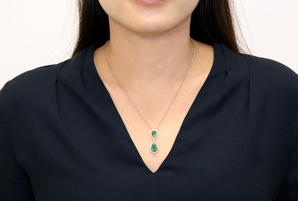 Jadeite Double Pear Shaped Pendant