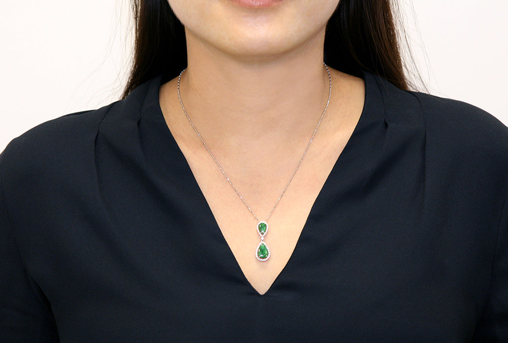 Jadeite Double Pear Shaped Pendant