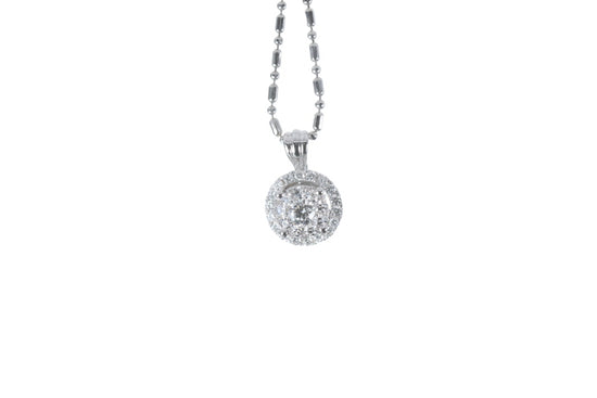 Illusion Diamond Halo Pendant