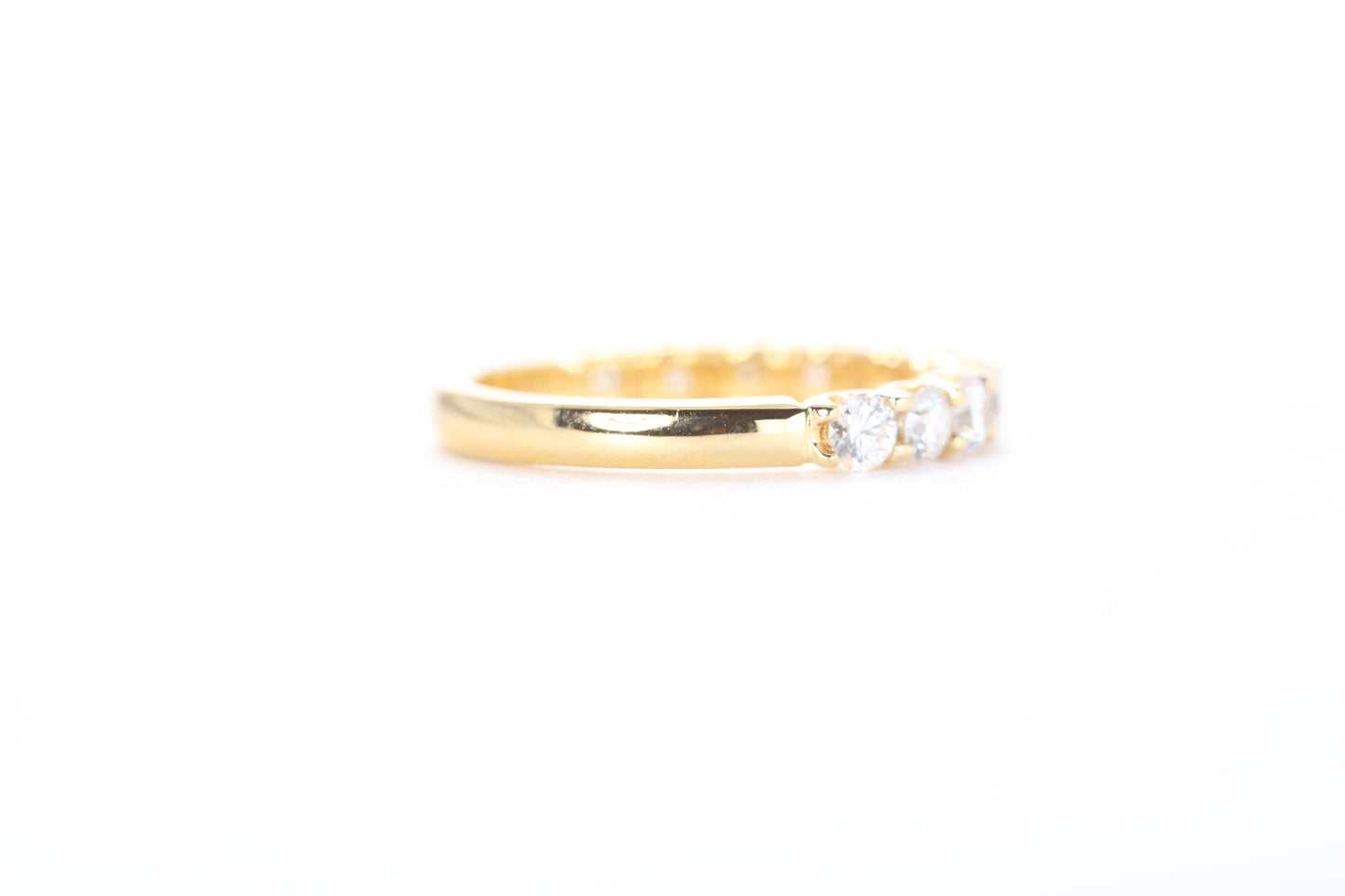 Micro Pavé One Carat Carat Diamond Ring in 18k Yellow Gold