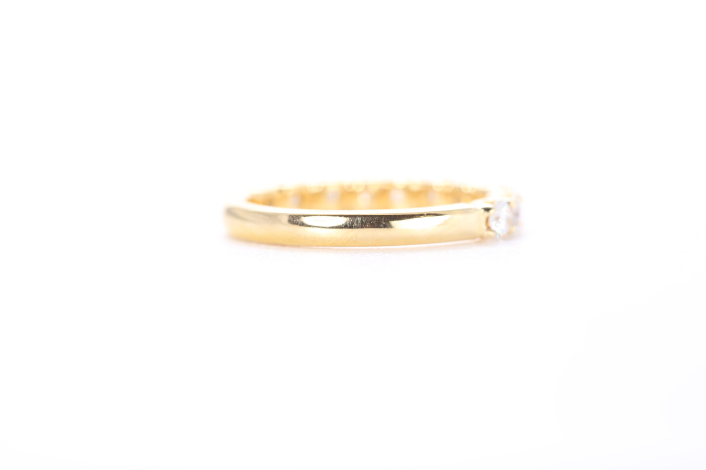 Micro Pavé One Carat Carat Diamond Ring in 18k Yellow Gold