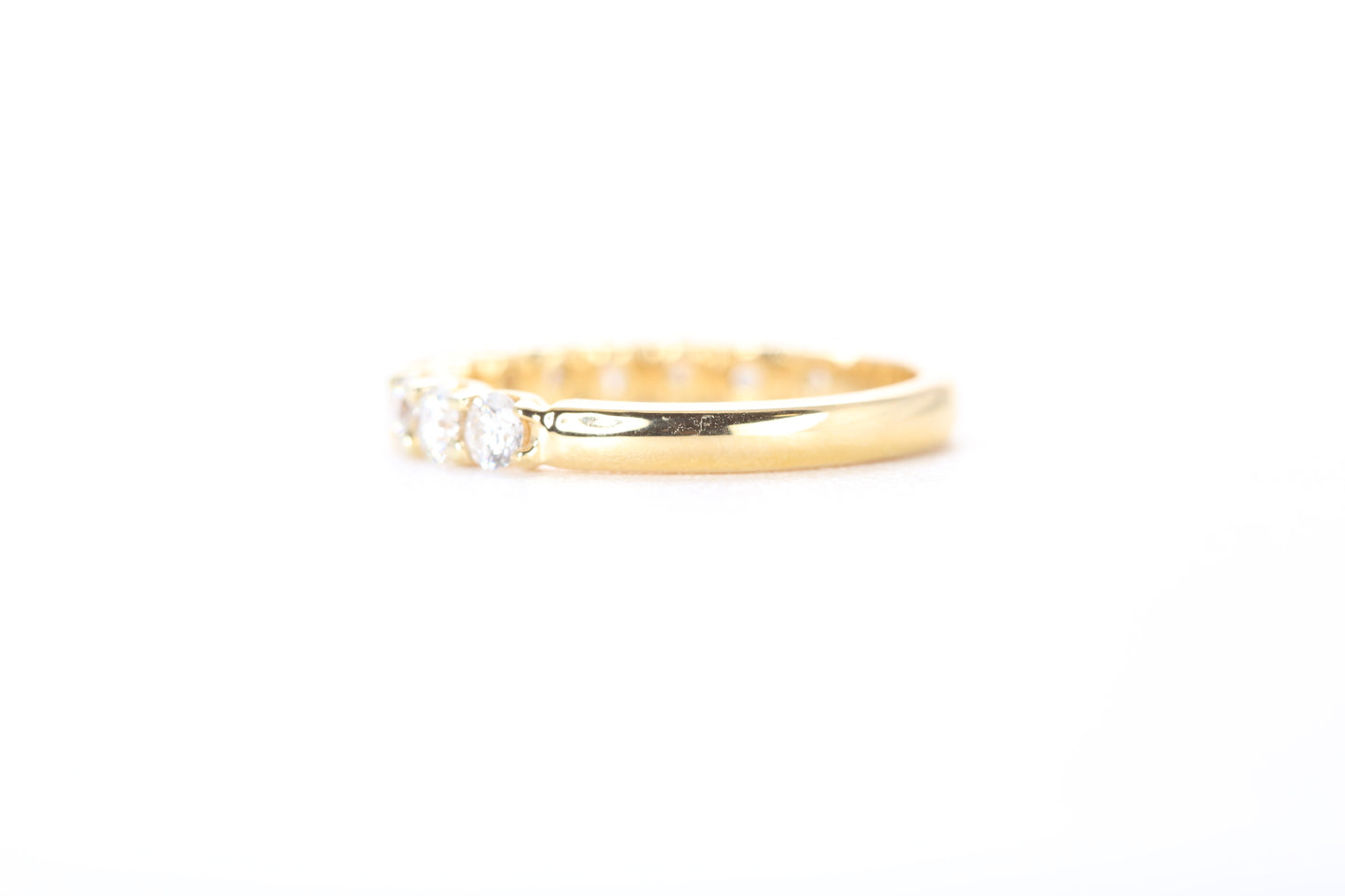 Micro Pavé One Carat Carat Diamond Ring in 18k Yellow Gold