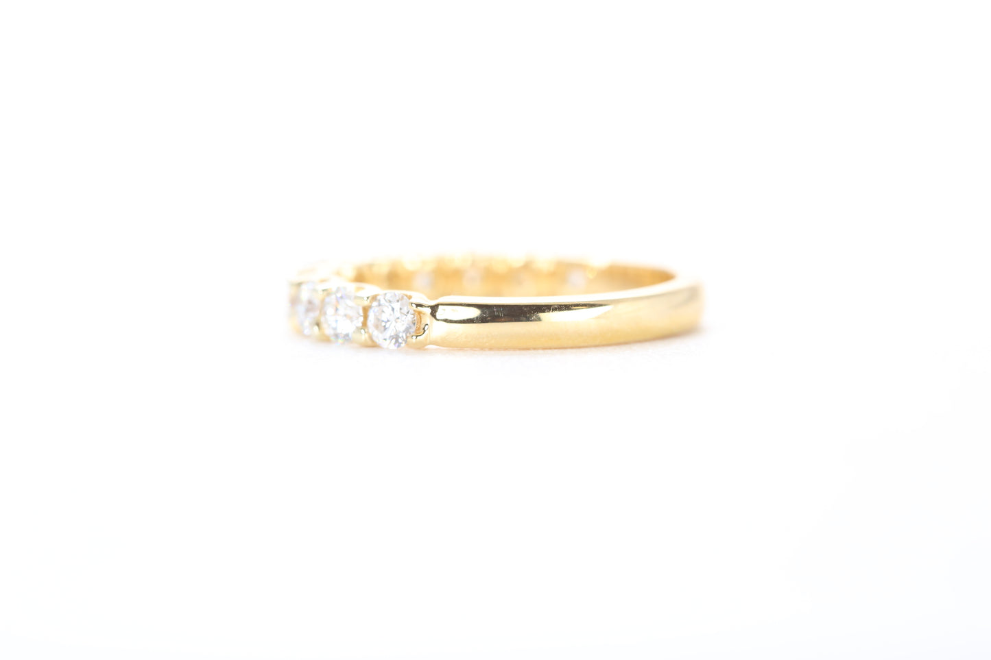Micro Pavé One Carat Carat Diamond Ring in 18k Yellow Gold