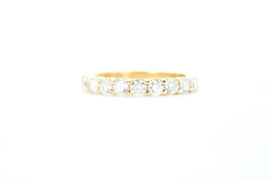 Micro Pavé One Carat Carat Diamond Ring in 18k Yellow Gold