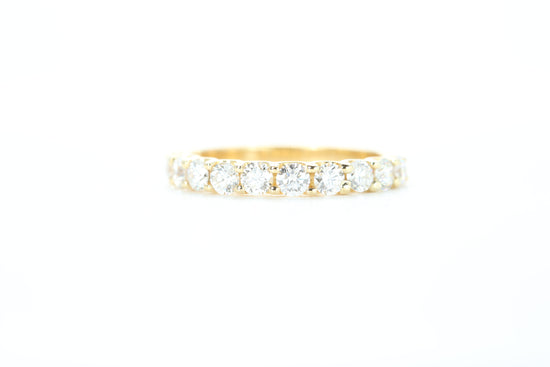 Micro Pavé One Carat Carat Diamond Ring in 18k Yellow Gold