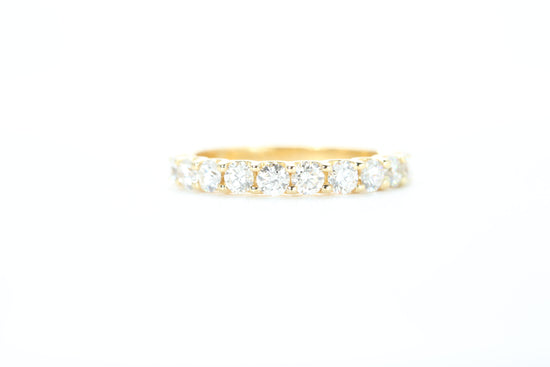 Micro Pavé One Carat Carat Diamond Ring in 18k Yellow Gold