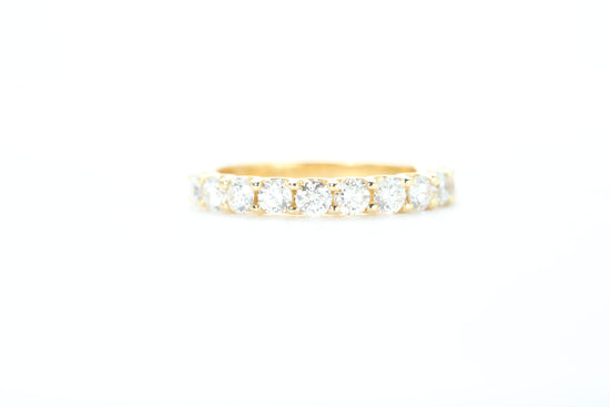 Micro Pavé One Carat Carat Diamond Ring in 18k Yellow Gold