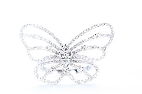 Intricate Diamond Butterfly Ring