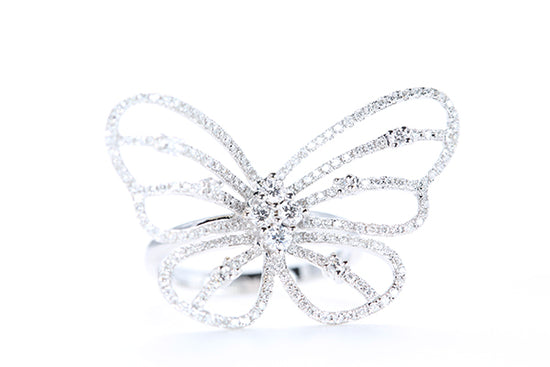 Intricate Diamond Butterfly Ring