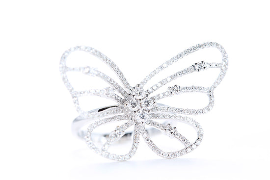 Intricate Diamond Butterfly Ring