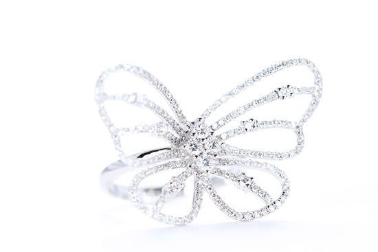 Intricate Diamond Butterfly Ring