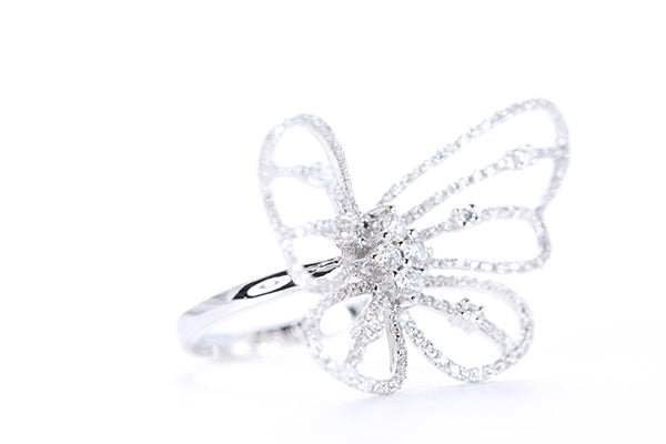 Intricate Diamond Butterfly Ring