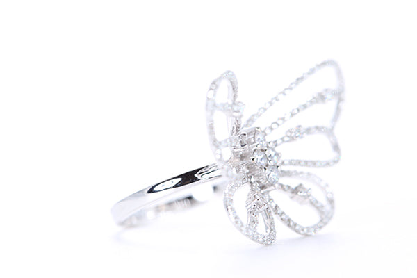 Intricate Diamond Butterfly Ring