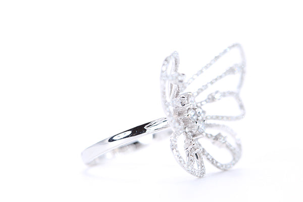 Intricate Diamond Butterfly Ring