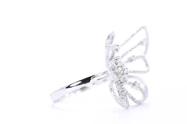 Intricate Diamond Butterfly Ring