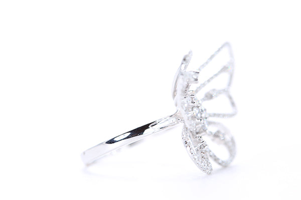 Intricate Diamond Butterfly Ring