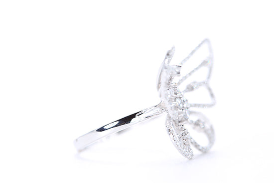 Load image into Gallery viewer, Intricate Diamond Butterfly Ring
