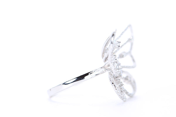 Intricate Diamond Butterfly Ring