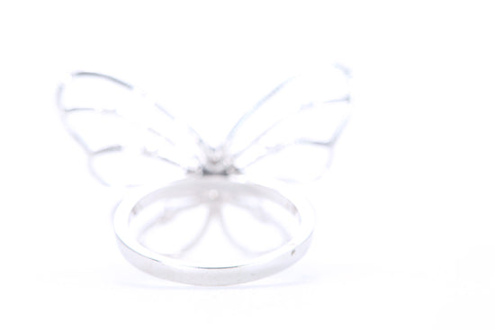 將圖像加載到圖庫查看器中， 複雜鑽石蝴蝶戒指
