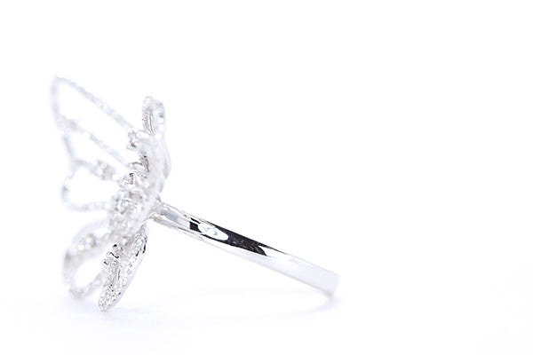 Intricate Diamond Butterfly Ring