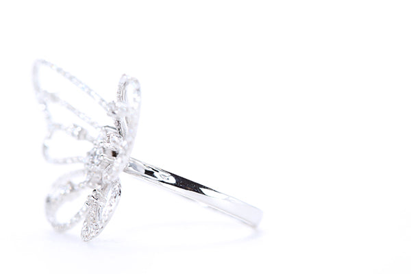 Intricate Diamond Butterfly Ring