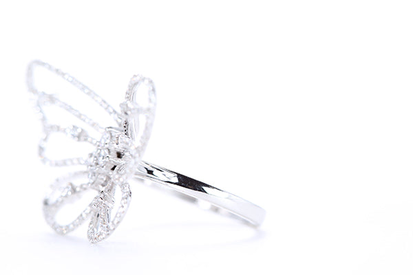 Intricate Diamond Butterfly Ring