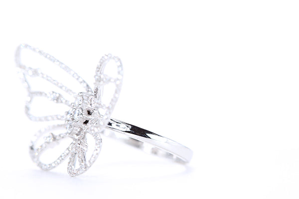 Intricate Diamond Butterfly Ring