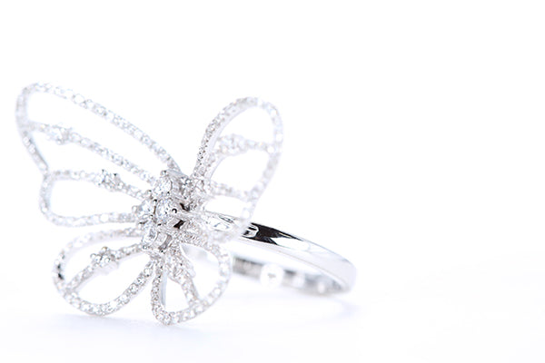 Intricate Diamond Butterfly Ring