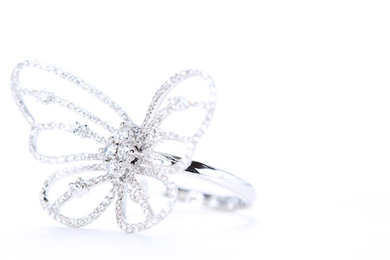 Intricate Diamond Butterfly Ring