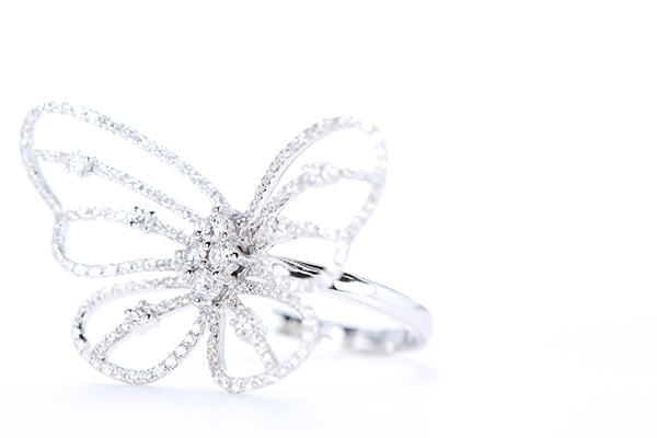 Intricate Diamond Butterfly Ring