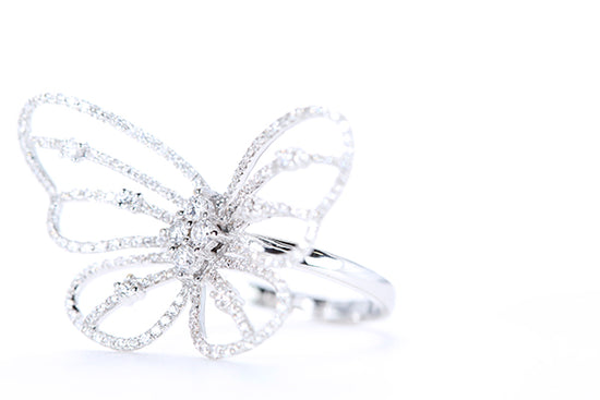 Intricate Diamond Butterfly Ring