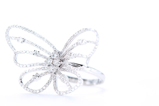 Intricate Diamond Butterfly Ring